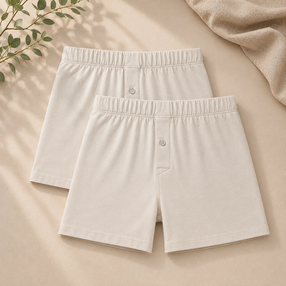 Organic Cotton Boxers - Covered Waistband