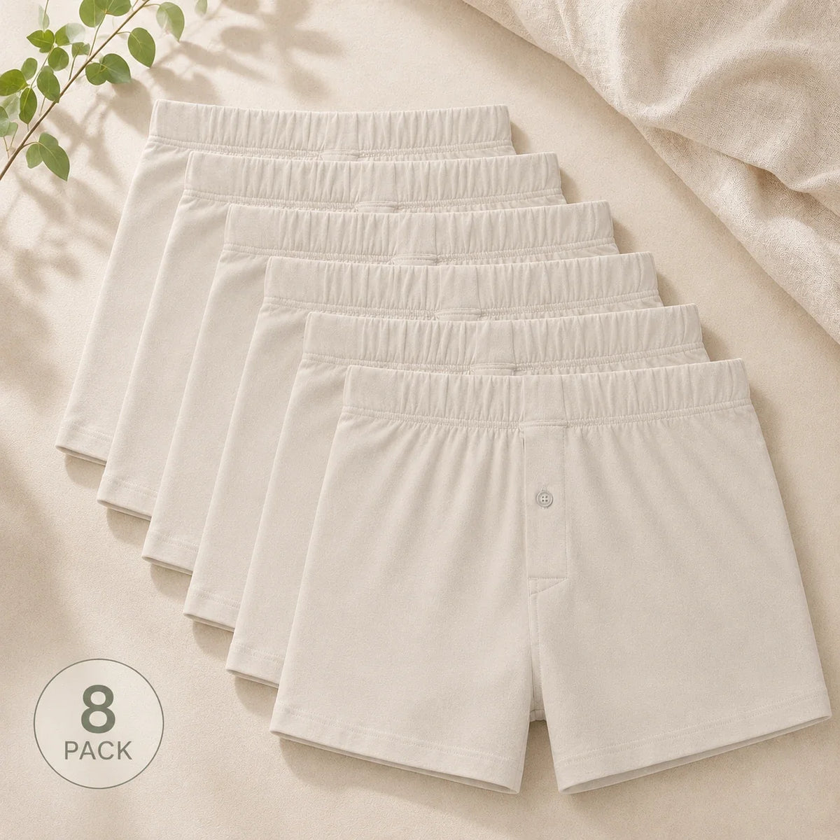 Organic Cotton Boxers - Covered Waistband