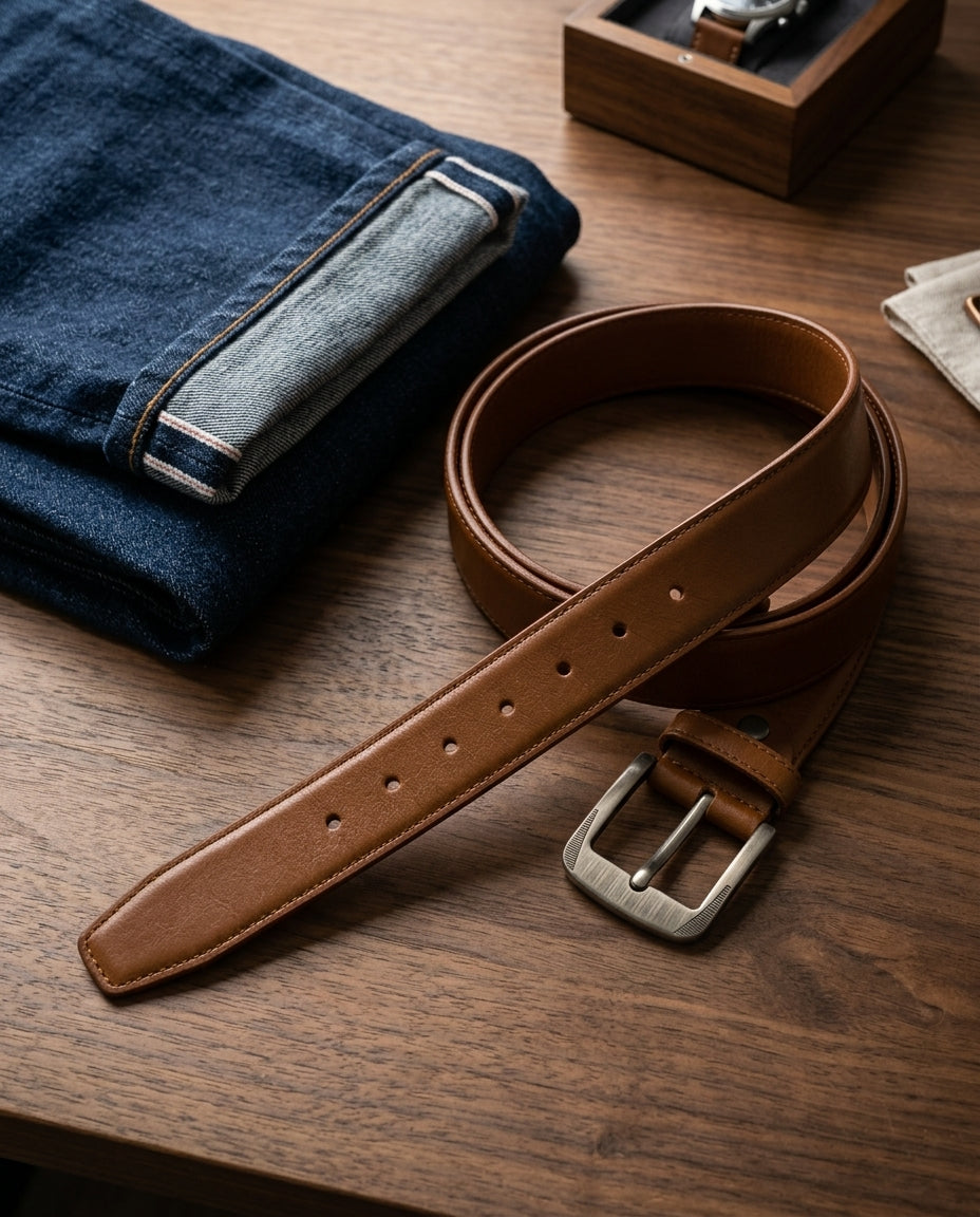 Men's Leather Belt – Tan Brown