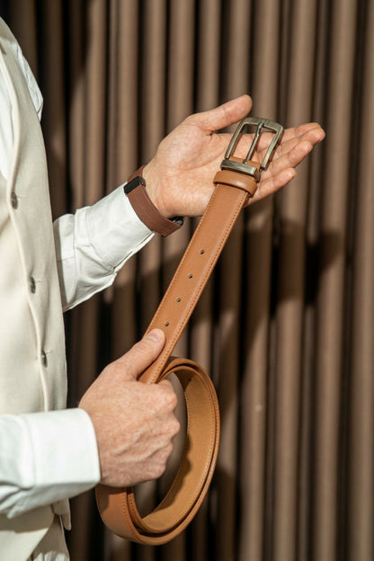 Men's Leather Belt – Tan Brown
