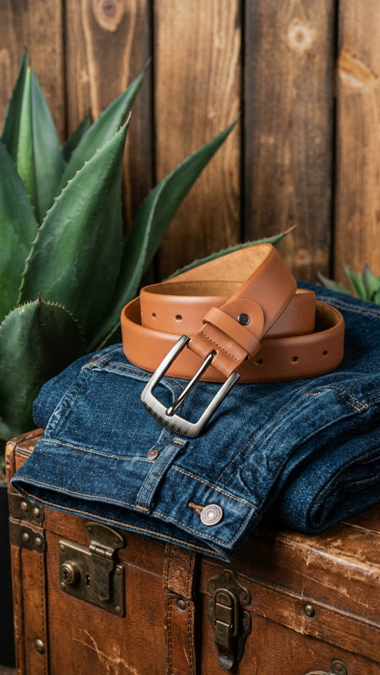 Men's Leather Belt – Tan Brown